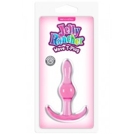 Розовая анальная пробка Jelly Rancher T-Plug Wave - 9,7 см.