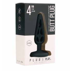 Чёрная анальная пробка Butt Plug Hollow 1 4 Inch - 10 см.