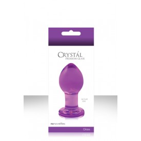 Средняя фиолетовая стеклянная анальная пробка CRYSTAL PLUG