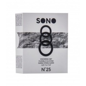 Набор из 3 чёрных эрекционных колец SONO No.25