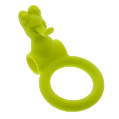 Зелёное эрекционное кольцо с вибрацией NEON FROGGY STYLE VIBRATING RING