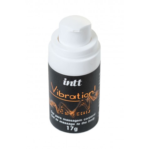 Жидкий массажный гель INTT VIBRATION Peach с ароматом персика и эффектом вибрации - 17 мл.